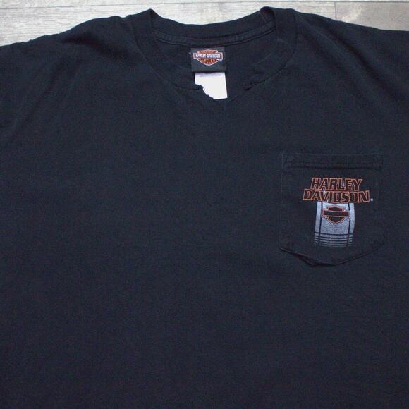 Harley Davidson Hollywood, California, USA T-Shirt V-Neck Distressed Men’s XL - Picture 1 of 6